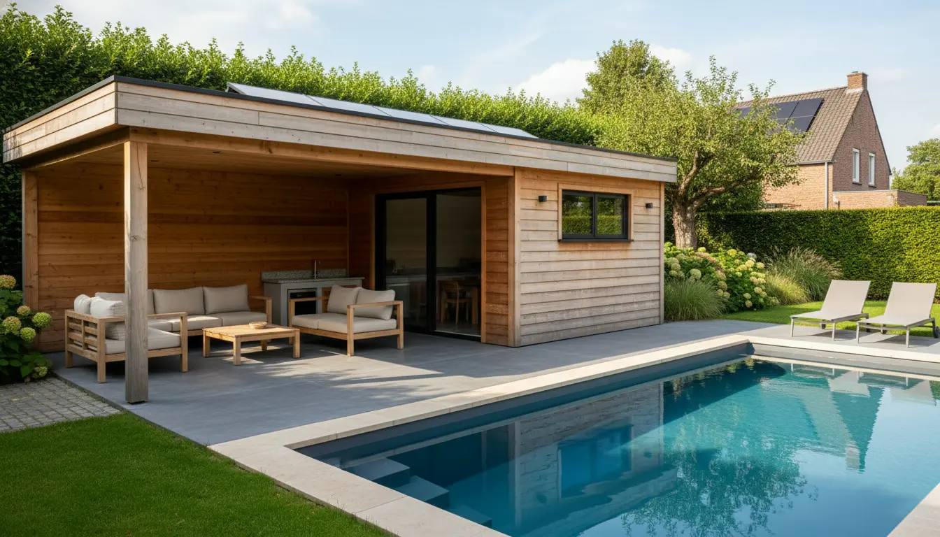 Houten poolhouse